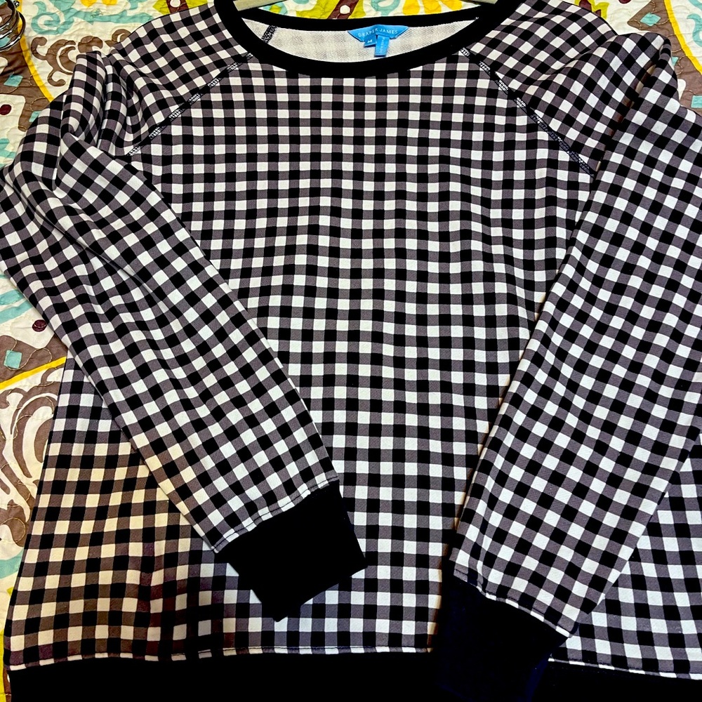 Draper James Navy Gingham Medium Sweatshirt